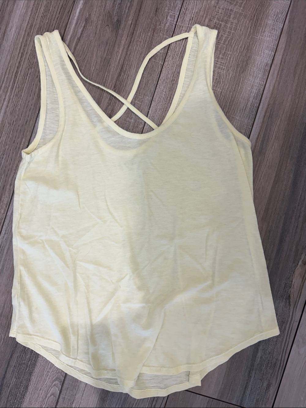 LOFT Pale Yellow Crossback Tank Top